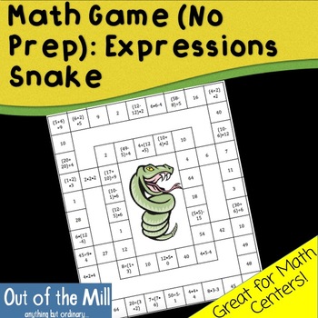 Preview of Math Game (No Prep): Expressions Snake