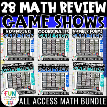 Preview of Math Game Show ALL ACCESS Bundle | Test Prep Math Review Activities | Digital