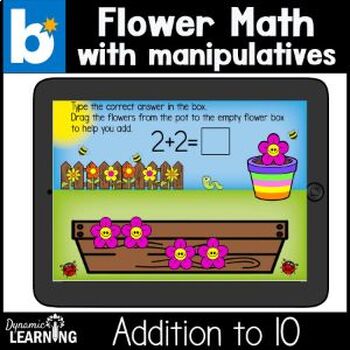 Preview of Spring Summer Math Game for Kindergarten and First Grade Boom Cards