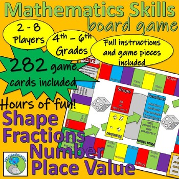 Preview of Math Game, number, fractions, 2D/3D shape, place value (over 280 questions)
