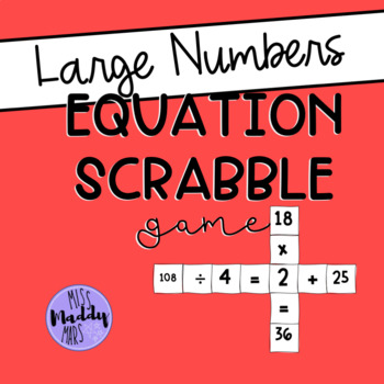 Preview of Math Game with Large Numbers Multiplication Division Addition Subtraction