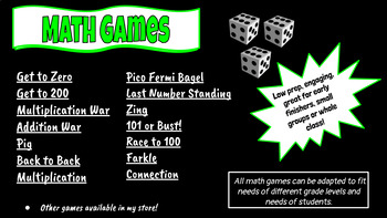 Preview of Math Games!