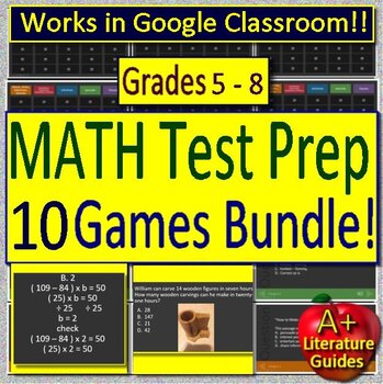 Preview of Math Games - 10 Test Prep Math Games  - Review Games Bundle