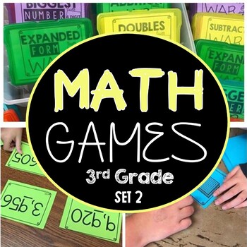 Preview of Math Games 3rd Grade - Set 2 Partner Math War Games Morning Tubs War 