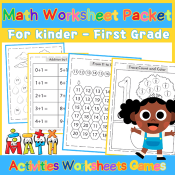 Preview of Math Games Activity Packet - Math Game worksheets | End of year | No Prep Packet