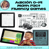 Math - Adición 0-19 - Spanish Math Addition Fact Fluency G