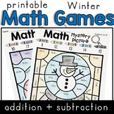 Math Games - January, Winter, New Years - Addition & Subtr