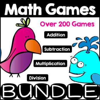 Preview of Mega Math Game Bundle Math Facts Addition, Subtraction, Multiplication, Division