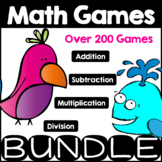 Mega Math Game Bundle Math Facts Addition, Subtraction, Mu