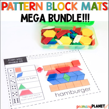 Preview of Pattern Block Puzzles - Pattern Block Mats - Math Centers & Games