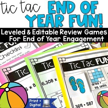 Preview of End of the Year Math Games Fun Last Week Activities 3rd 4th 5th Grade Review 