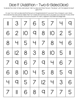 Math Games Series - Dice It For Addition And Multiplication By M Mcgann