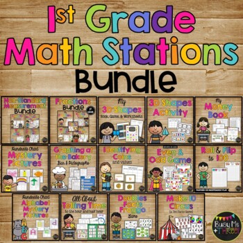 Preview of Math Games and Centers for 1st Grade Nonstandard Measurement | Fractions