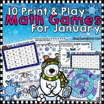 Preview of Math Games and Centers for January - Primary