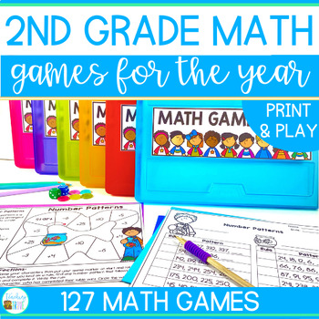 Preview of Math Games for 2nd Grade Early Finisher or Centers Printable & Digital Resources