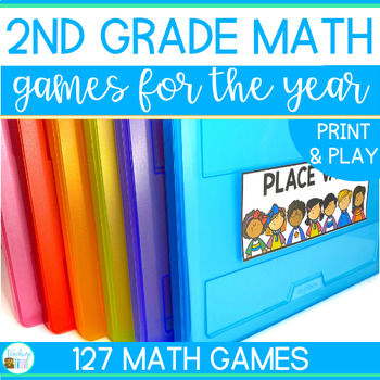 Preview of Independent Math Games - 2nd Grade Math Fluency Work Stations - 1 & 2 players