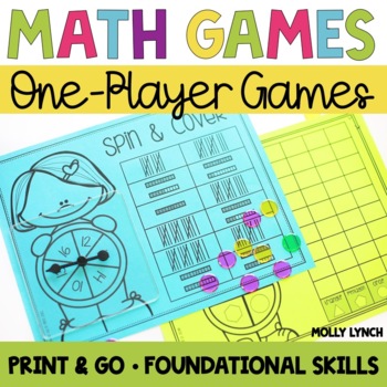 Preview of Math Games for One for Kindergarten and 1st Grade Math Centers