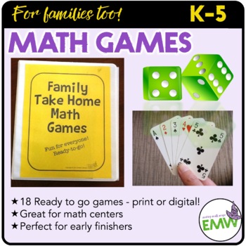 Preview of Math Games for families, math night, and early finishers - For All Ages! Google