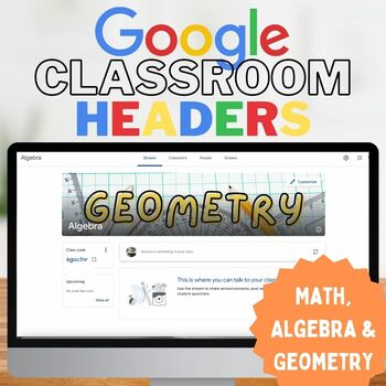 Preview of Math, Geometry & Algebra Google Classroom Headers