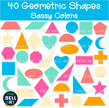 Preview of Math Geometry Shapes Geometric Art Clipart {Three Bell Art Clipart} Sassy