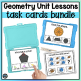 2D Shapes Geometry Math Task Cards for Special Education Work Task