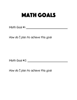 Math Goals by Amy Henderson | TPT