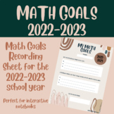 Math Goals Sheet 2022-2023