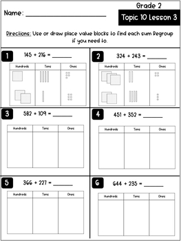 Math Grade 2 Topic 10 Worksheets (Envision Inspired/Compatible) | TPT