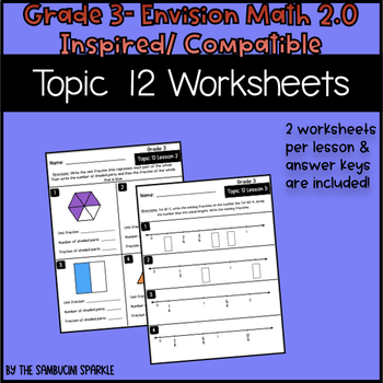 Preview of Math Grade 3 Topic 12 Worksheets (Envision Inspired/Compatible)
