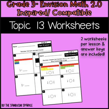 Preview of Math Grade 3 Topic 13 Worksheets (Envision Inspired/Compatible)