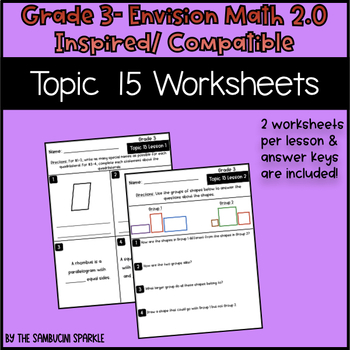 Preview of Math Grade 3 Topic 15 Worksheets (Envision Inspired/Compatible)