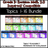 Math Grade 3 Topics 1-16 Worksheets Bundle (Envision Inspi