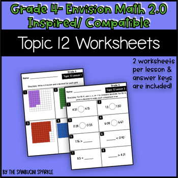 envision math worksheets grade 4