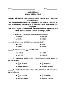 Mid term quiz matematica viernes 25 worksheet
