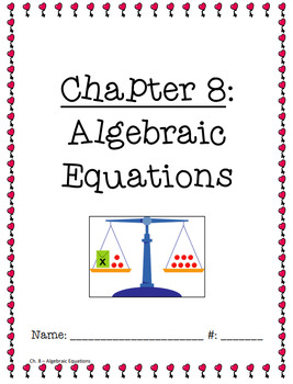 Preview of Math Grade 6 Ch. 8 - Algebraic Equations
