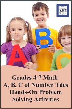Preview of Grades 4-7 Math  A, B, C of Number Tiles Hands-On Problem Solving Activities