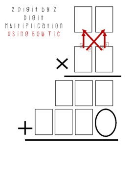 Preview of Math Graphic Organizer - Multiplication Standard Algorithm "Bow-Tie"