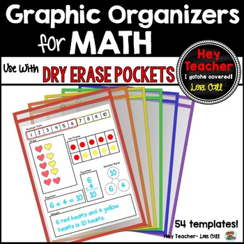 Preview of Math Graphic Organizers - Templates for Dry Erase Pockets- Write and Wipe