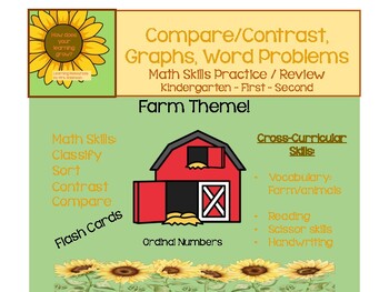 Preview of Math Graphs, Word Problems, Comparisons K-2