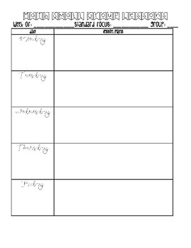 Math Lesson Plan Template (Whole and Small Group) | TpT