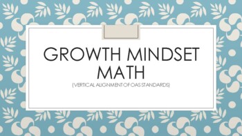 Preview of Math Growth Mindset - OAS Vertical Alignment Cards