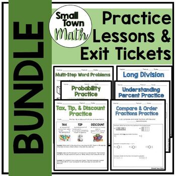 Preview of Math Guided Notes & Exit Ticket BUNDLE | Middle School Math