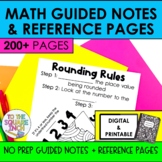 Math Guided Notes and Reference Page Bundle