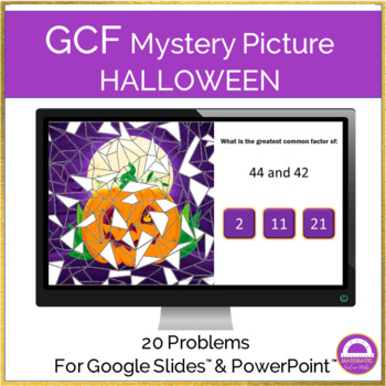 Preview of Math Halloween Activity GCF Mystery Picture | Digital Resource