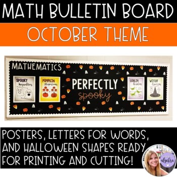 Preview of Math Bulletin Board - October Theme - Halloween #monstermathsale