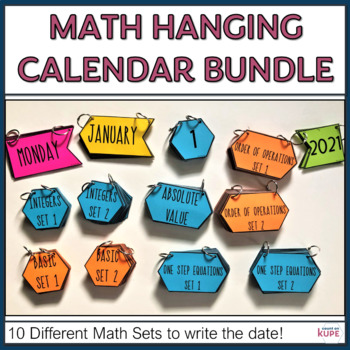 Preview of Math Hanging Calendars for Middle School