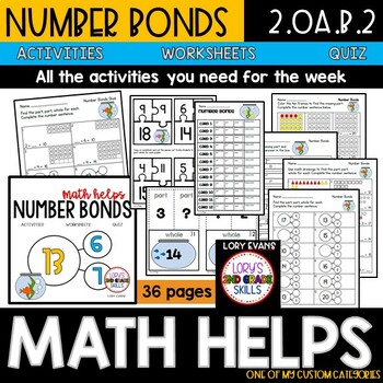 number bonds 2 oa b 2 2nd grade math helps tpt