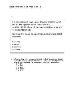 Preview of Math HiSet Prep 2