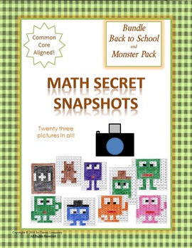 Preview of Math Mystery Pictures {Bundle} on 120 Grid Math Secret Snapshots