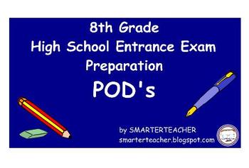Preview of Math High School Admissions Test POD's